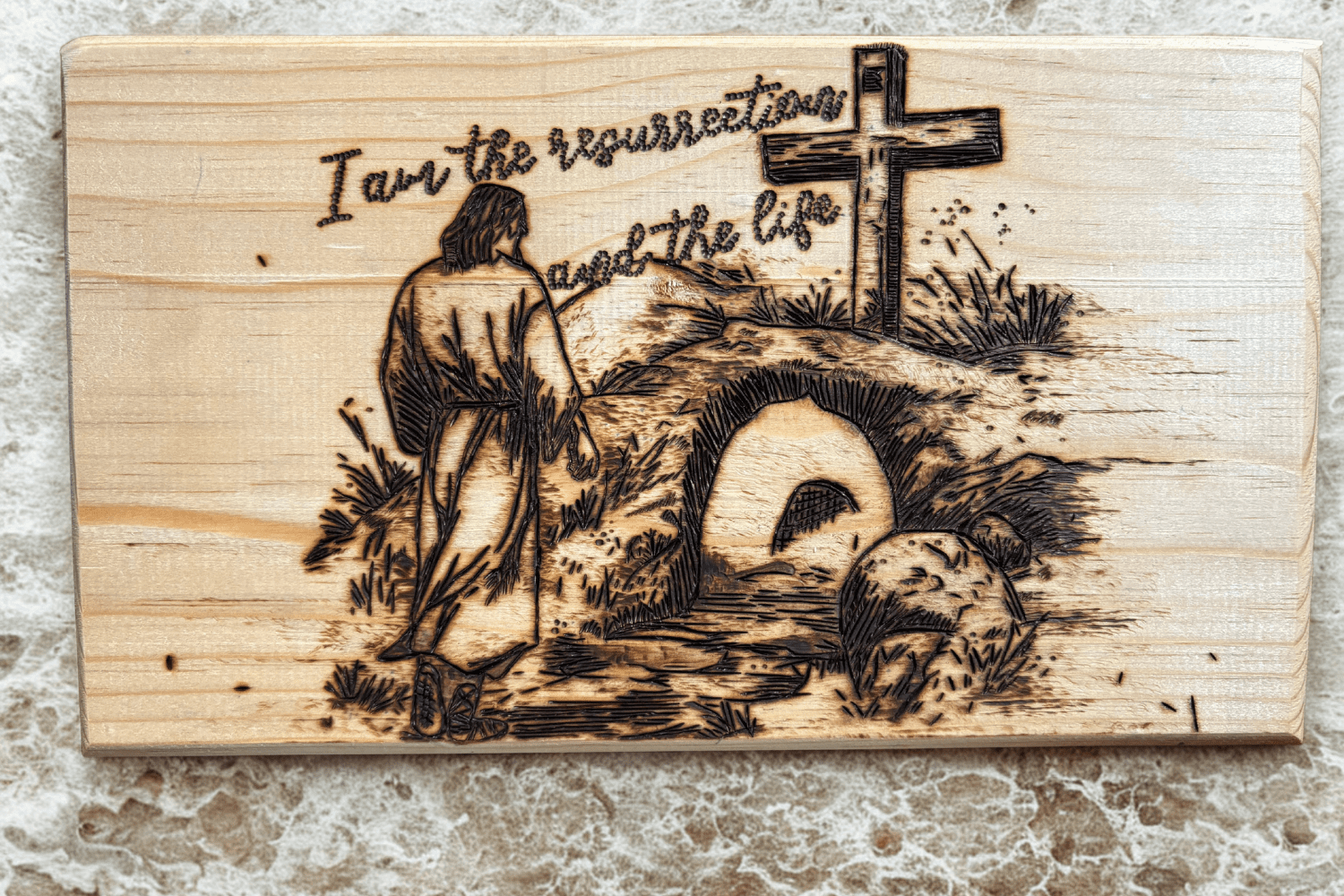 Woodburning bread board
